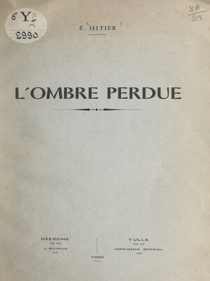 cover image of L'ombre perdue